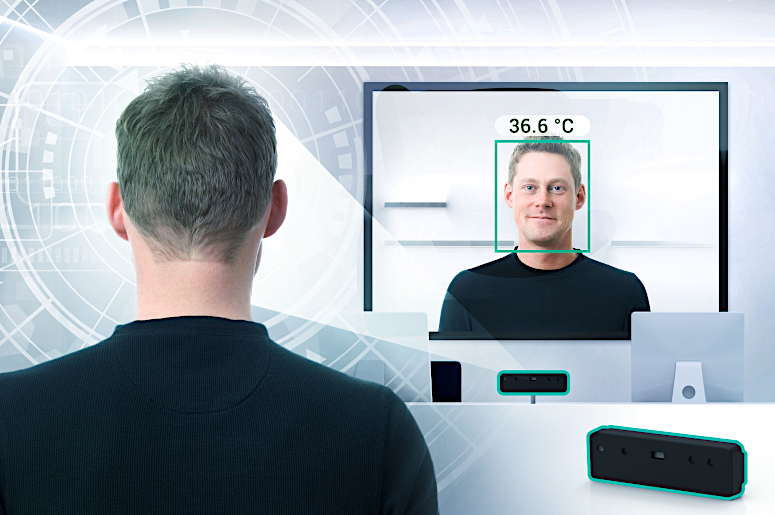 [Translate to es:] DERMALOG's Fever Detection Camera measures body temperature by scanning people's faces using state-of-the-art sensor technology.
