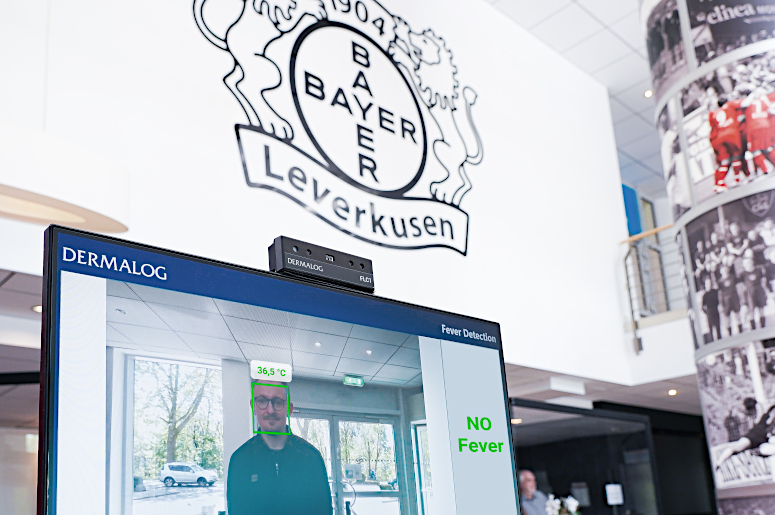 Die Thermalkamera von DERMALOG sorgt für zusätzlichen Gesundheitsschutz beim Fußballbundesligisten Bayer 04 Leverkusen.