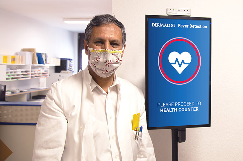 General practitioner Matin Safi uses DERMALOG's Body Temperature Camera in his Frankfurt practice.